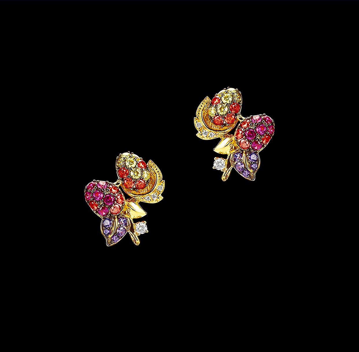 Goldenberry Drop Earrings, Earring, Anabela Chan Joaillerie - Fine jewelry with laboratory grown and created gemstones hand-crafted in the United Kingdom. Anabela Chan Joaillerie is the first fine jewellery brand in the world to champion laboratory-grown and created gemstones with high jewellery design, artisanal craftsmanship and a focus on ethical and sustainable innovations.